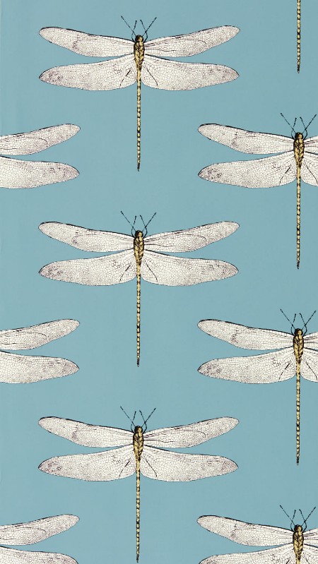 Demoiselle Cornflower/First Light/Honey - HRTW113144 wallpaper Harlequin